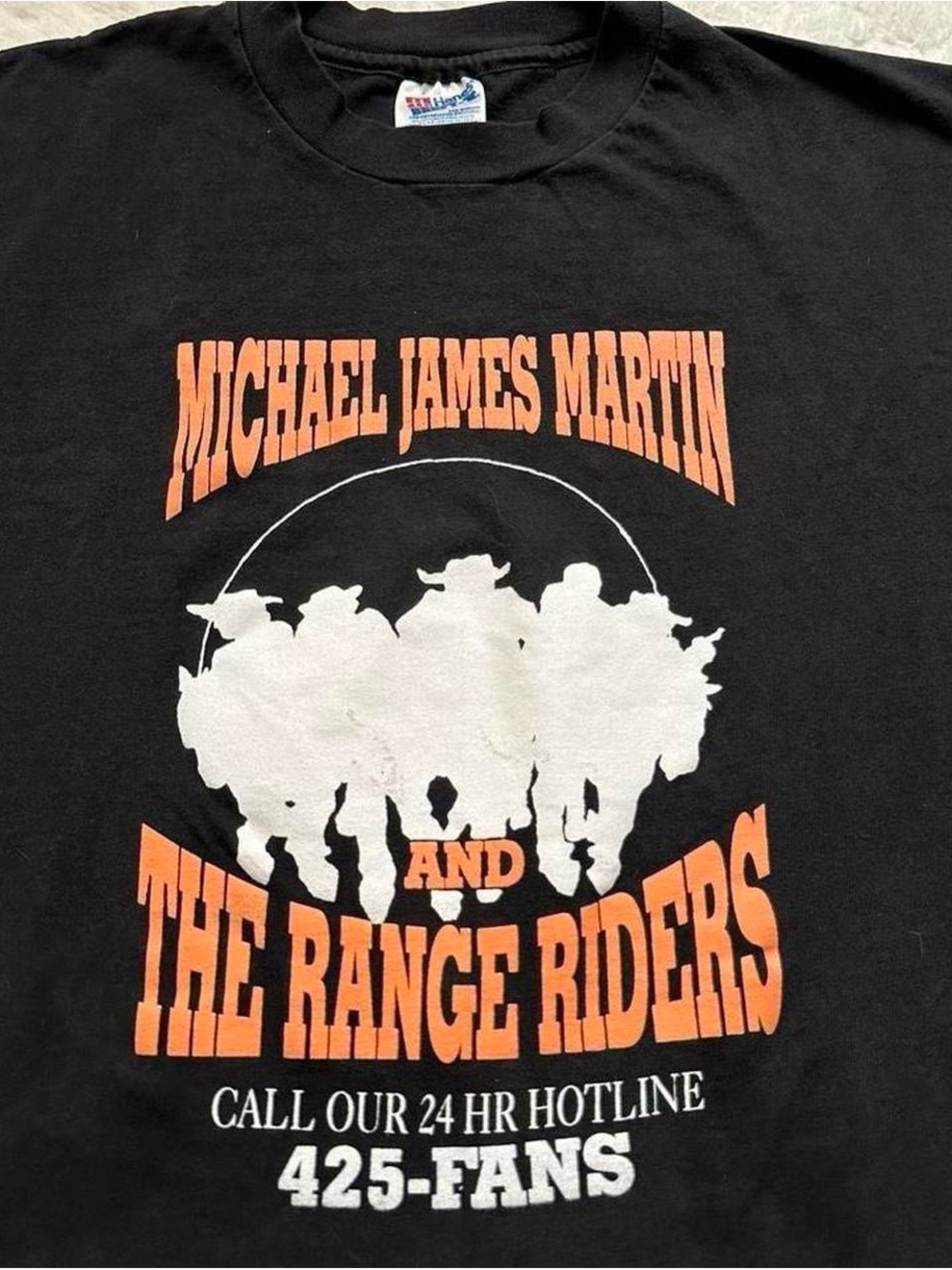 Vintage 1990s Michael James Martin and The Range Riders Black Graphic Tee XL
